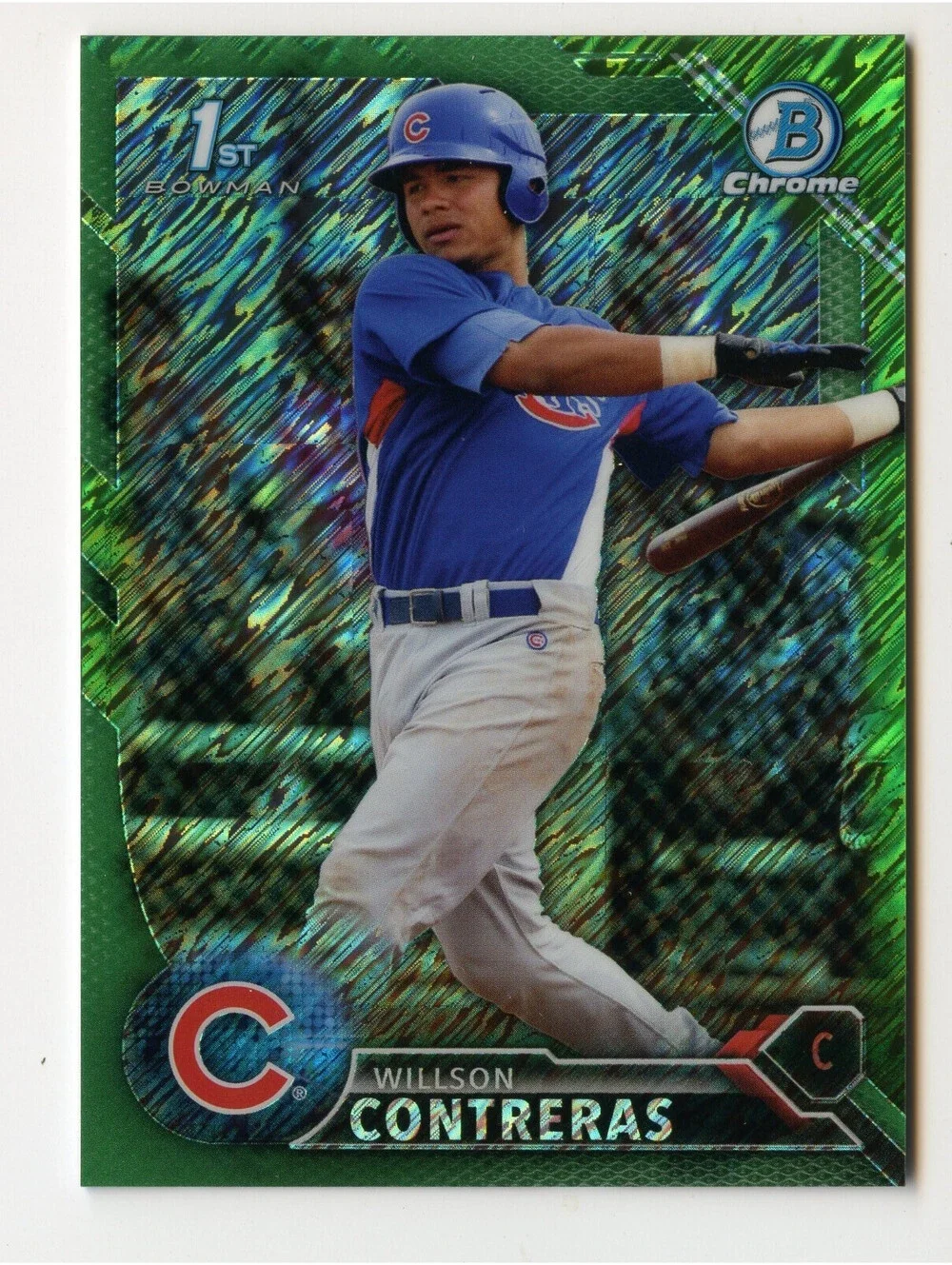 2016 Bowman Chrome Prospects Willson Contreras Green Shimmer Refractor 69 /99 RC